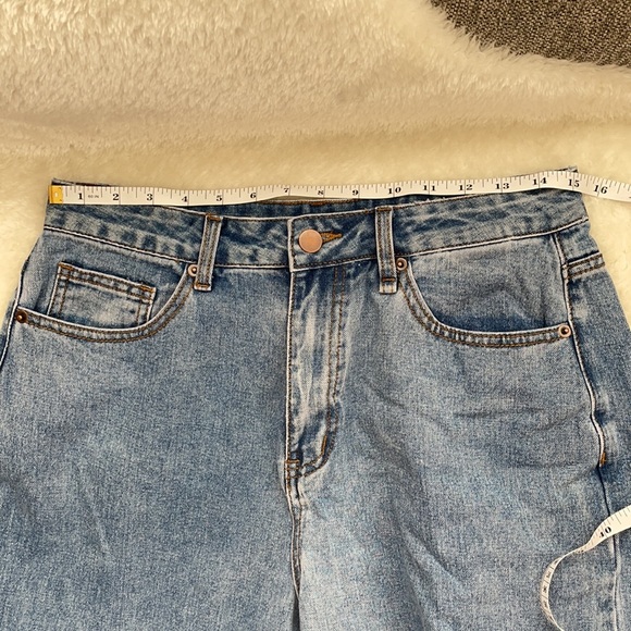 Forever 21 Culottes Raw Hem High Waisted Wide Jeans L Large Gaucho Pants - Picture 8 of 12